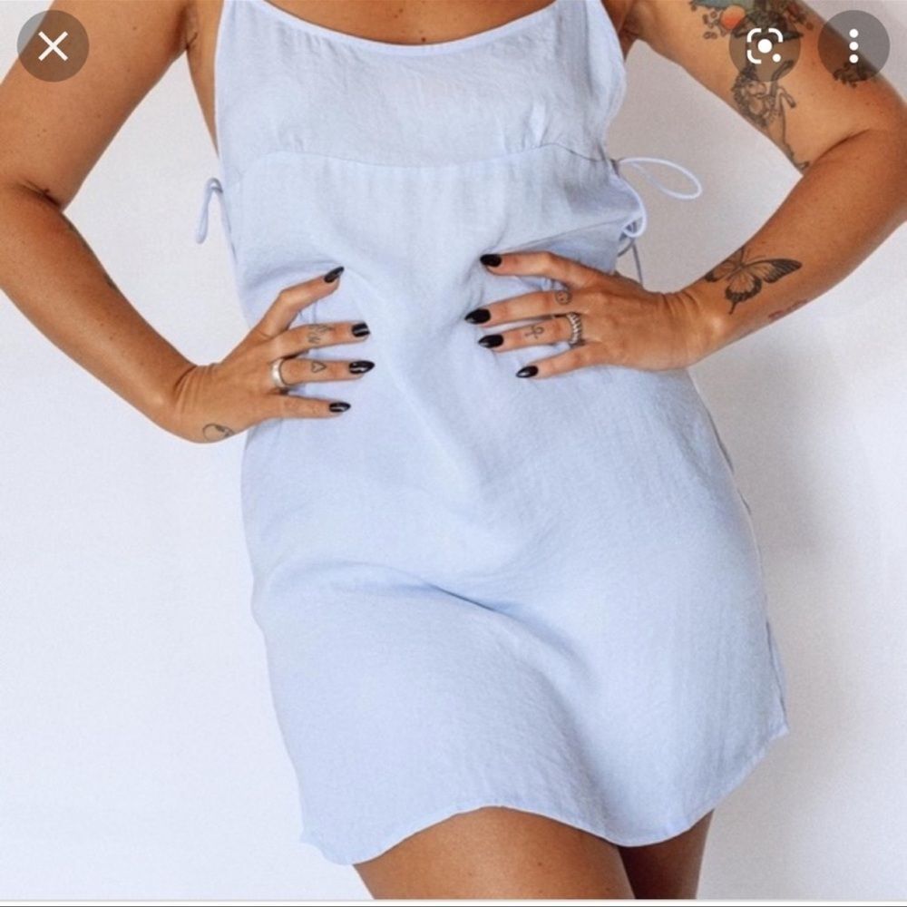 Princess Polly Lorne Mini Dress Sky Blue Size 2